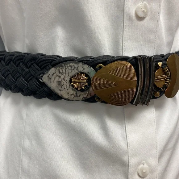 Marjorie Baer Braided Embellished Belt